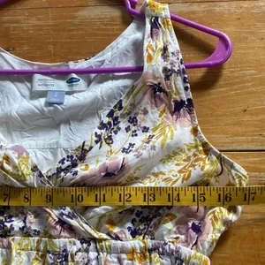Old Navy Maternity V-neck Sleeveless Yellow Purple Floral Maxi Dress Size S thumbnail 7