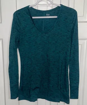 a.n.a Green Space-Dye Scoop Neck Long Sleeve thumbnail 1
