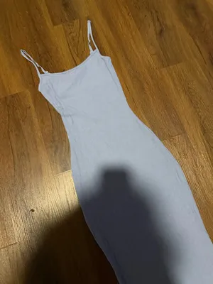 Skims SOFT LOUNGE LONG SLIP DRESS blue rare ribbed new spring maxi thumbnail 7