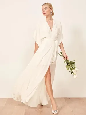 NWT Reformation Winslow Dress in Ivory Size Small thumbnail 2