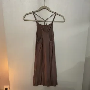 Naked Zebra Women Dress Brown Strappy Back Mini Small thumbnail 4