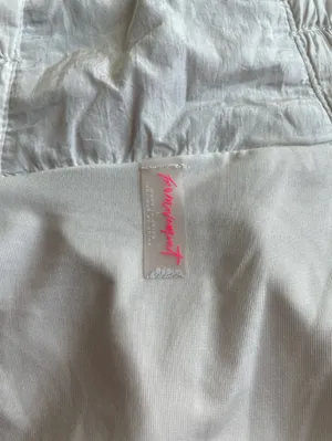 Free People White The Way Home Elastic-Ruffled Waist Athletic Shorts Large thumbnail 4