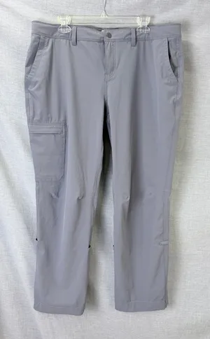 REI Co-op Savanna Trails Pants Womens 16 Petite Gray Hiking‎ Cargo Roll Up Hem thumbnail 1