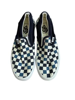VANS Blue Checkerboard Slip On Sneakers Size Mens 6.5 Womens 8 thumbnail 10