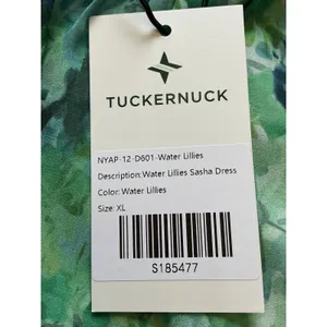 Tuckernuck Water Lillies Sasha Dress Green Floral Tiered Ruffle Midi XL NEW thumbnail 9