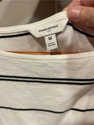Cute Banana Republic ribbed striped relaxed cotton stretch sleeveless top preppy thumbnail 4
