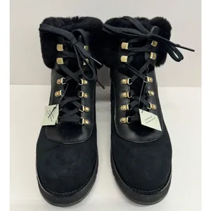 Cole Haan Winter Fur Boots Size 7.5B Womens Waterproof‎ Black Lugged Sole thumbnail 3