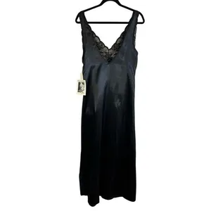 NWT Black Lace Satin Chemise Slip Dark Fairy Slipdress Fits like a Small thumbnail 2