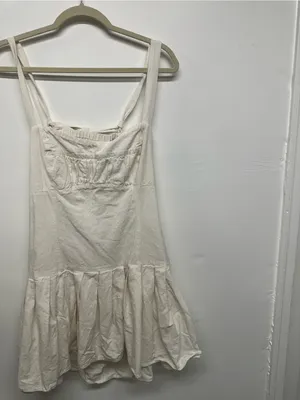 Free People Azasia Mini Dress - Ivory - Open Back - Size L thumbnail 10