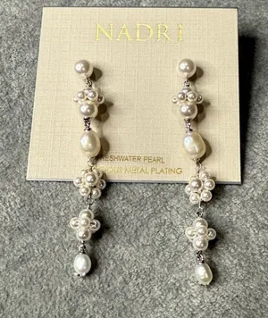 Anthropologie Nadri Pearl Drop Earrings thumbnail 1