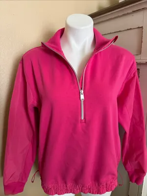 Athleta Women’s Hot Pink Half-Zip Pullover Sweater thumbnail 1