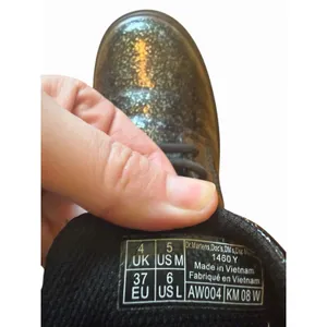 DR. MARTENS “Doc’s” Black 1460 Patent Glitter Lace-Up Boots with Side Zip 6 thumbnail 8