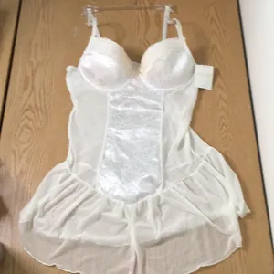 New Women’s Rene Rofe Underwired Lingerie Chemise Gown Slip Ivory Size Medium thumbnail 2