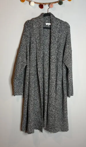 Haven Well Within marled long open cardigan sweater Gray Size XL thumbnail 1