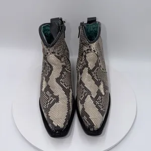 Corral A3655 Genuine Exotic Python Snip Toe Western Ankle Boots Size 7.5 B Taupe thumbnail 3