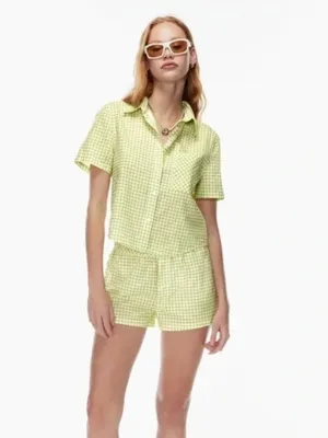 Aritzia Sunday Best Elisa Gingham Crop Shirt and Shorts Matching Set S thumbnail 2