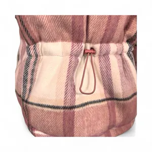 Levi's Plaid Coat Jacket M Quilted‎ Pink White Cabincore Flannel Winter Trucker thumbnail 6