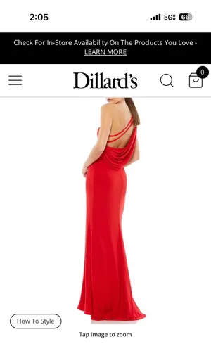 Mac Duggal Red One shoulder backless dress NWT thumbnail 2