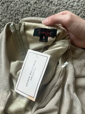Fiestar Beige Cutout Halter Mini Dress thumbnail 4