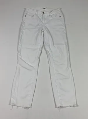 Paige Jeans‎ Womens 24 White Verdugo Crop Skinny Raw Hem Stretch Mid Rise Denim thumbnail 1