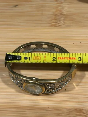 AVON BUTTERFLY Filigree TWO-TONE BANGLE Watch Cuff Quartz Fashion Jewelry thumbnail 6