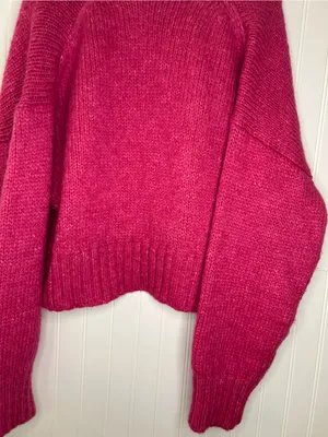 Zara Pink Open-Front Cropped Knit Cardigan Size Medium thumbnail 5