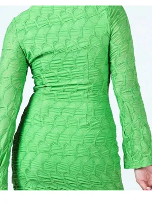 Princess Polly Bright Green Long-Sleeve Mini Shirt Dress thumbnail 3