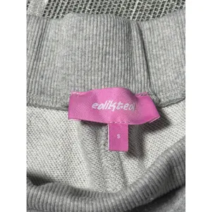 Edikted Womens Small Wide Leg Sweatpants Heather Gray Varsity 06 Y2K Streetwear thumbnail 3