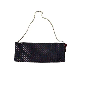 HENRI BENDEL Pochette BLUE FLORAL ENVELOPE STYLE CLUTCH GOLDTONE BAG RARE thumbnail 2