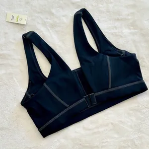 NWT Offline by Aerie Black with Gray Stitching Goals Padded Sports Bra - Size: S thumbnail 7
