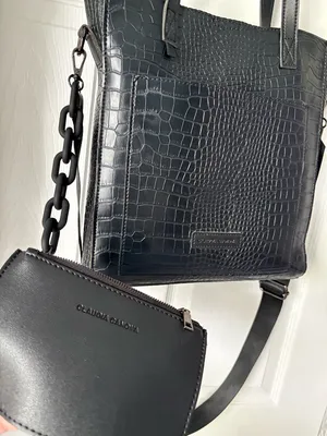 Claudia Canova moc croc-Embossed shoulder bag crossbody strap tote removal pouch thumbnail 4