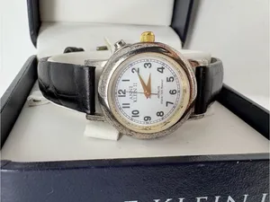 Anne Klein II Women’s Wristwatch Black Leather Strap & Anne Klein Watch Gift Box thumbnail 2