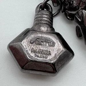 Pardma Paris charm parfum bottle shoes‎ dangle chain necklace gunmetal thumbnail 8