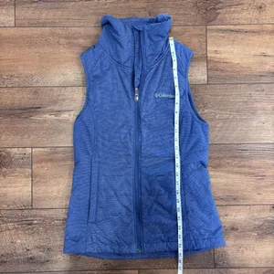 Columbia Outdoor Gorpcore Work Womens XS Blue Quilted Striped Puffer Vest EUC thumbnail 11