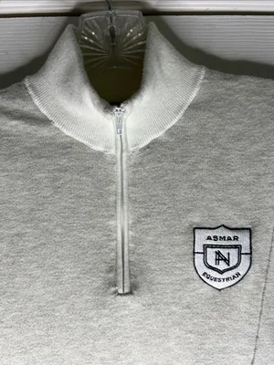 Asmar Equestrian, Women's Grey Short-Sleeve Zip Polo with Contrast Collar thumbnail 3