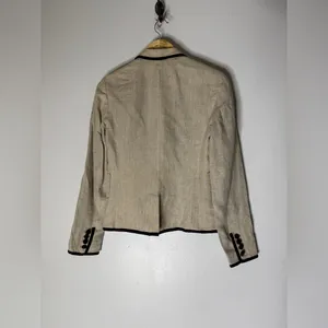 J. Crew Schoolboy Tipped Linen Blazer‎ Oatmeal Cream 0 thumbnail 2