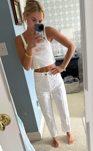 ZARA White Jeans thumbnail 5