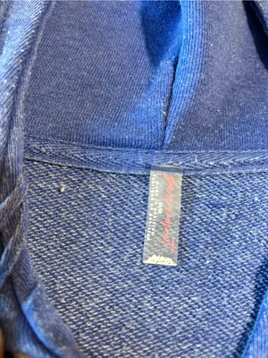 Free People Blue Hooded Cropped Sweatshirt size Medium thumbnail 4