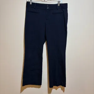 Anthropologie Size 8 The Essential Flare Dress Pants Trousers Navy Blue thumbnail 3