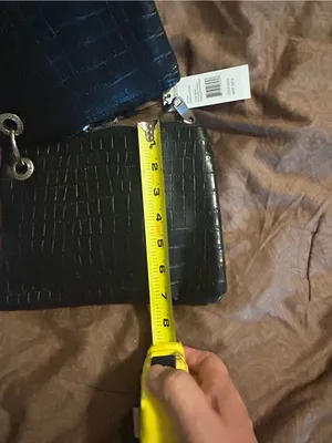 French Connection Black Croc-Embossed Slim double Wristlet with Ring Detail thumbnail 7