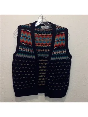 Vintage 90s Multicolor Knit Sweater Vest thumbnail 2