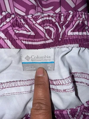 Columbia Womens XL Geometric purple board shorts pull on lightweight pockets thumbnail 5