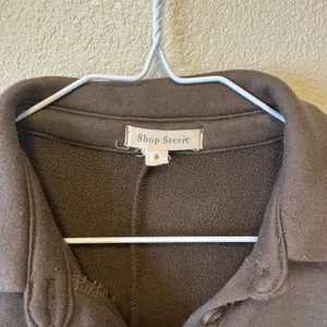 Shop Stevie Brown Fleece Shacket Pullover Top Size Small thumbnail 3