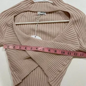 NWT Princess Polly Ribbed Cutout Crop Sweater Top S/M Balletcore thumbnail 5