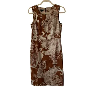 Talbots Brown Paisley Sleeveless Sheath Knee Length Dress Size 6 Work Career‎ thumbnail 2