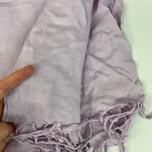 Vintage adult light‎ purple thin knit wrap around scarf fashion basic tassel thumbnail 3