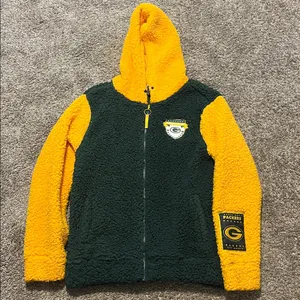 Green Bay Packers NFL Full Zip Sherpa Hoodie‎ NWOT Small thumbnail 10