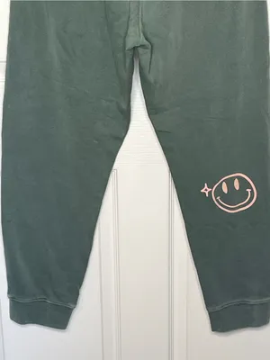 Peanut Butter Jelly Sage Green Nature Lovers Graphic Sweatpants Sz L Joggers thumbnail 8