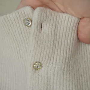 J. Crew Size Small Cream Blush Ribbed Cardigan Jeweled Buttons Ladylike Girly thumbnail 5