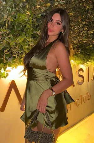 Zara dress halter open back tie bow Elegant Olive Green Satin wedding party thumbnail 4